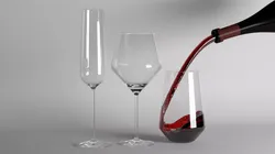Red Wine and Champagne glasses Low-poly 3D model