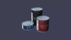 Tin Can Set 3D Model  Low-poly 3D model
