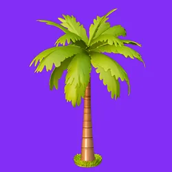 Tropical Palm Tree with Base