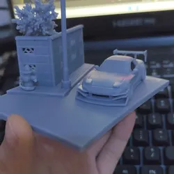 3D printing 1:64 car model scene, excluding car models