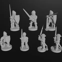 6-15mm Medieval Sword-armed Infantry (6 Poses) HYW-9