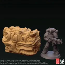 Aztec Serpent Head Statue (Supportless)