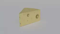 Cheese piece of Low-poly 3D model