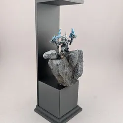 Diorama stand with removable cave backdrop
