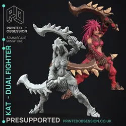 Kat - Monster Hunter - Mixed wepons -  PRESUPPORTED - Illustrated and Stats - 32mm scale