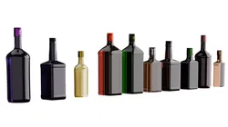 Liquor Bottles Low-poly 3D model