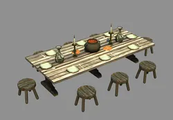 Medieval Table - Low Poly Low-poly 3D model