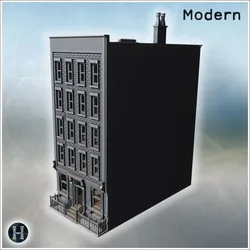 Modern four-storey building with chimney (3) - Modern WW2 WW1 World War Diaroma Wargaming RPG Mini Hobby