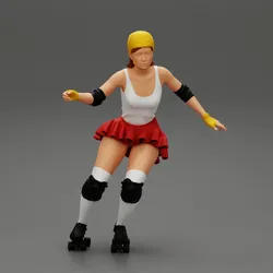roller derby girl rolling