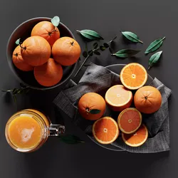 Table Setting with Oranges and Juice 3D model