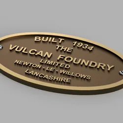 Vulcan Foundry plate - railway