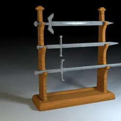 Weapon stand with 3 swords