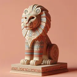 1029 Laughing African Lion with Majestic Mane - Full-Color Totem 3D Model, pug, dachshund, poodle, cat, dog, monkey, zebra, animal, armadillo, lion, fox, faun, pomeranian, troll, platypus, majestic, sculpture, fantasy, crocodile