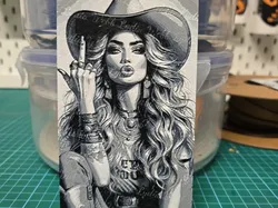 Cowboy Girl - Hueforge - Free 3D Print Model