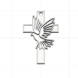 Cross and Dove Key Ring - First Communion Church