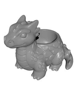 Cute Baby Dragon Planter Pot STL.stl