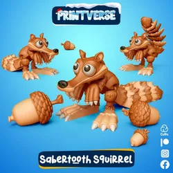Flexy Print In Place Sabertooth Squirrel