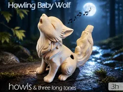 Howling Baby Wolf - Free 3D Print Model
