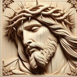 Jesus. Jesus Christ. Christ.  Bas-relief for CNC wood carving. Bas-relief for CNC wood carving. M5