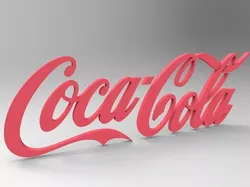 Low Poly Coca Cola Logo Low-poly 3D model