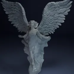 Mystical Winged Angel Sculpture 3D print model