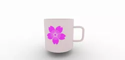 Patterned cup Low-poly 3D model