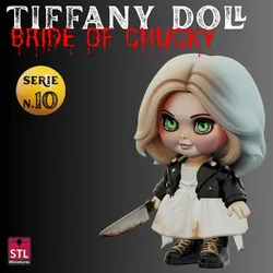 STL File – Tiffany Valentine (Bride of Chucky) – Chibi Style 3D Printable Horror Miniature