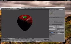 Strawberry on computer screen Low-poly 3D model