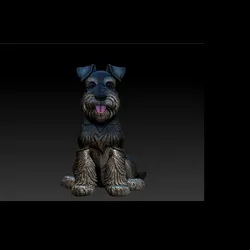 3D Printable Schnauzer Dog Figurine – STL File