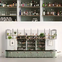 Bar 10 Hotle Bar 70 Bottles  Plus Bar Items 3D model