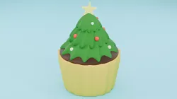 Christmas Cupcake 2024 Low-poly 3D model