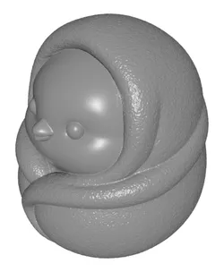 Cute Baby Chick Wrapped in Blanket 3D Print Model