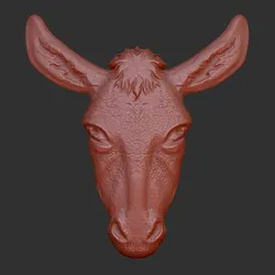 Donkey head 3d relief .stl file