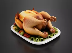 FoodTraditional Home Foods Roast Chicken 3D print model