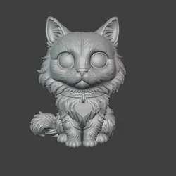 Furry Cat STL Model – 3D Printable