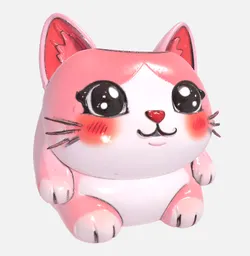 Kawaii Cat Planter - Cute Pastel Cat Pot for 3D Printing
