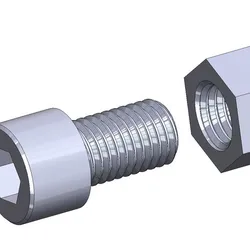 M16 x 35mm bolt DIN 912 VG + M16 nut DIN934 Nut Screw