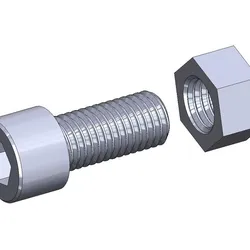 M16 x 40mm bolt DIN 912 VG + M16 nut DIN934 Nut Screw