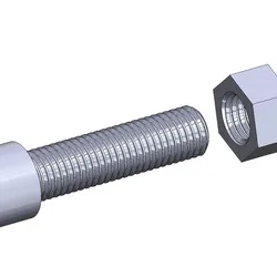M18 x 55mm bolt DIN 912 VG + M18 nut DIN934 Nut Screw