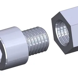M20 x 25mm bolt DIN 912 VG + M20 nut DIN934 Nut Screw