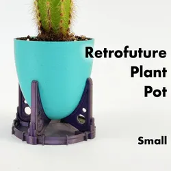 Retrofuturistic Small Plant Pot