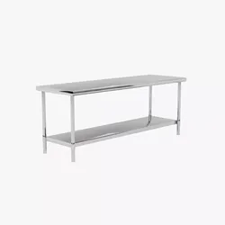 Stainless Steel Island Counter - Long 3D model