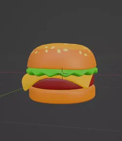 Stylized Low Poly Hamburger  Low-poly 3D model