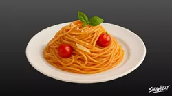 Tomato Spaghetti Low-poly 3D model