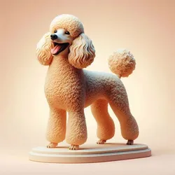 936 Laughing Poodle Totem - Full-Body Colorful 3D Model, pug, dachshund, poodle, rooster, dog, dogue, beagle, peacock, lion, fox, bull terrier, pomeranian, galgo, wolf, doberman pinscher, newfoundland, decorative, crocodile
