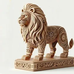 958 Laughing African Lion with Majestic Mane - Full-Color Totem 3D Model, pug, dachshund, poodle, cat, dog, monkey, zebra, animal, armadillo, lion, fox, faun, pomeranian, troll, platypus, majestic, sculpture, fantasy, crocodile