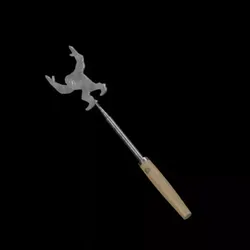 Barbeque Fork Long Extendable  oak wood dark Low-poly 3D model