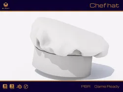 Chef hat Low-poly 3D model