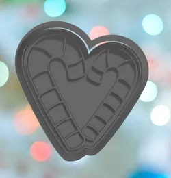 Christmas Candy Cane Heart Cookie Cutter