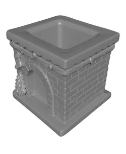 Christmas Fireplace Planter and Candy Holder STL